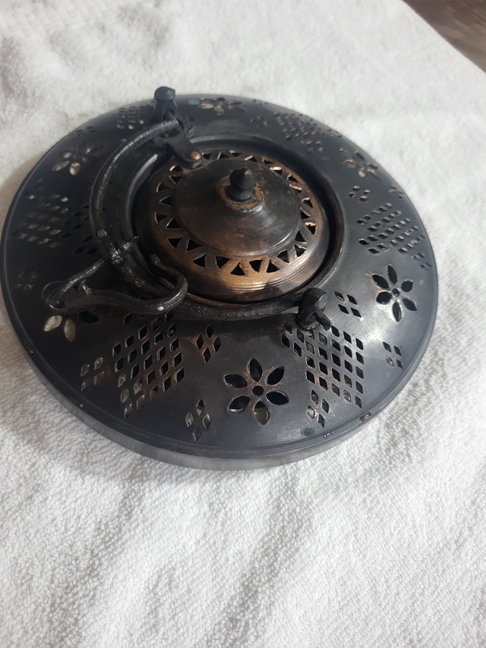 Antique Brass Candle Concertina Lantern Lamp Turkish Ottoman Islamic Tughra no r